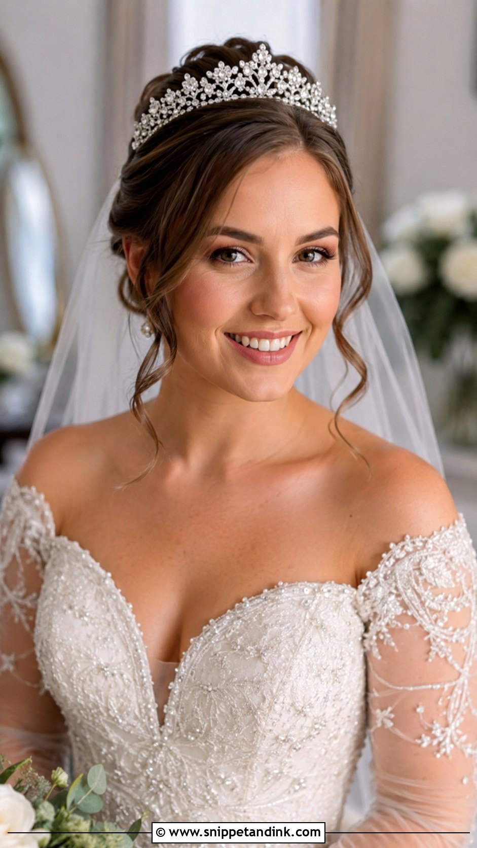 Wedding Tiara With Classic Updo - Snippet and Ink - 15 Wedding Hair Accessory Ideas