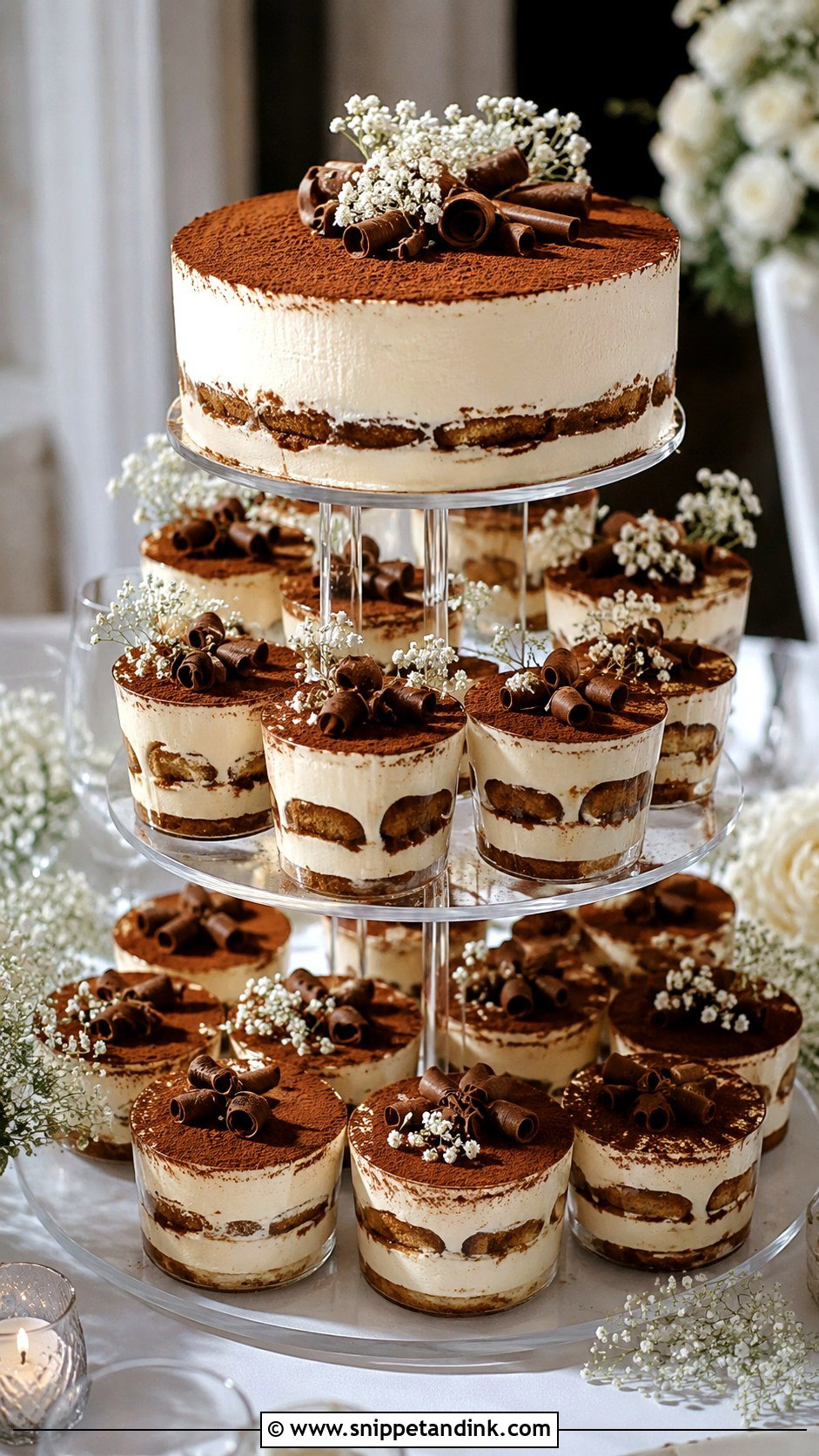 Wedding Tiramisu Tower - Snippet and Ink - 20 Wedding Cake Tower Ideas