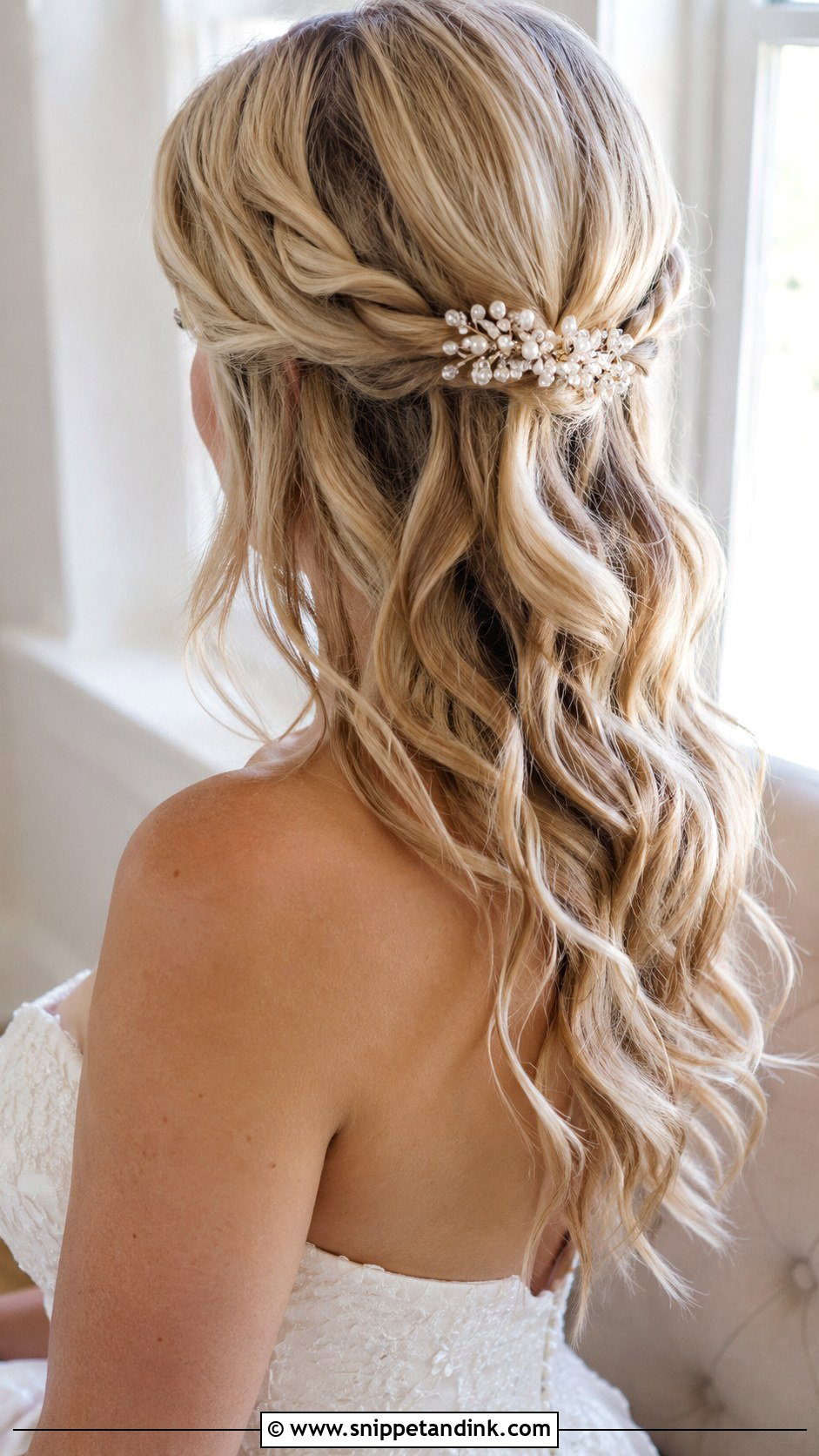 Wedding Twisted Half Up Hair With Barrette - Snippet and Ink - 15 Wedding Hair with Accessories