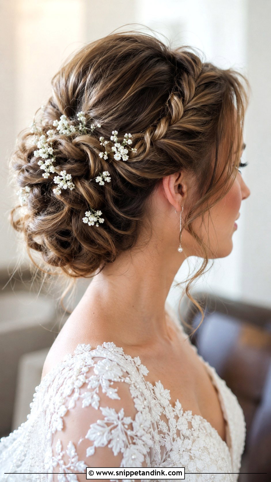 Wedding Updo With Babys Breath - Snippet and Ink - 15 Wedding Hairstyle Flowers