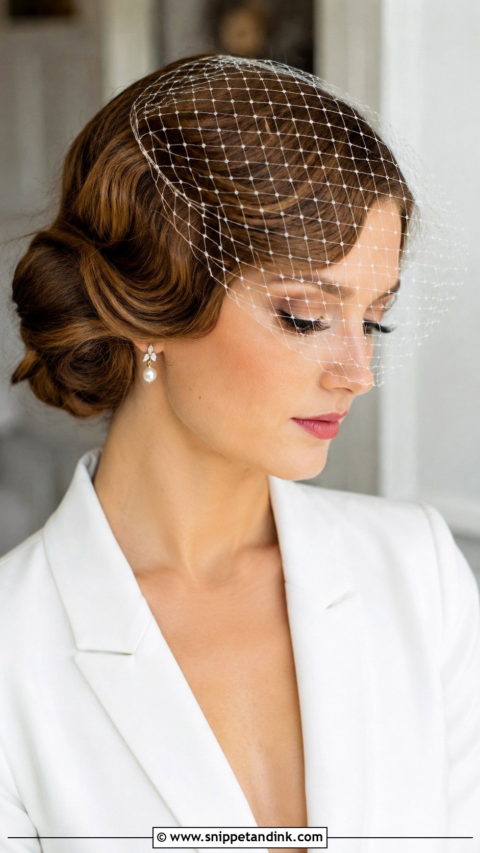Wedding Updo With Birdcage Veil - Snippet and Ink - 15 Wedding Hair Accessories Headpieces