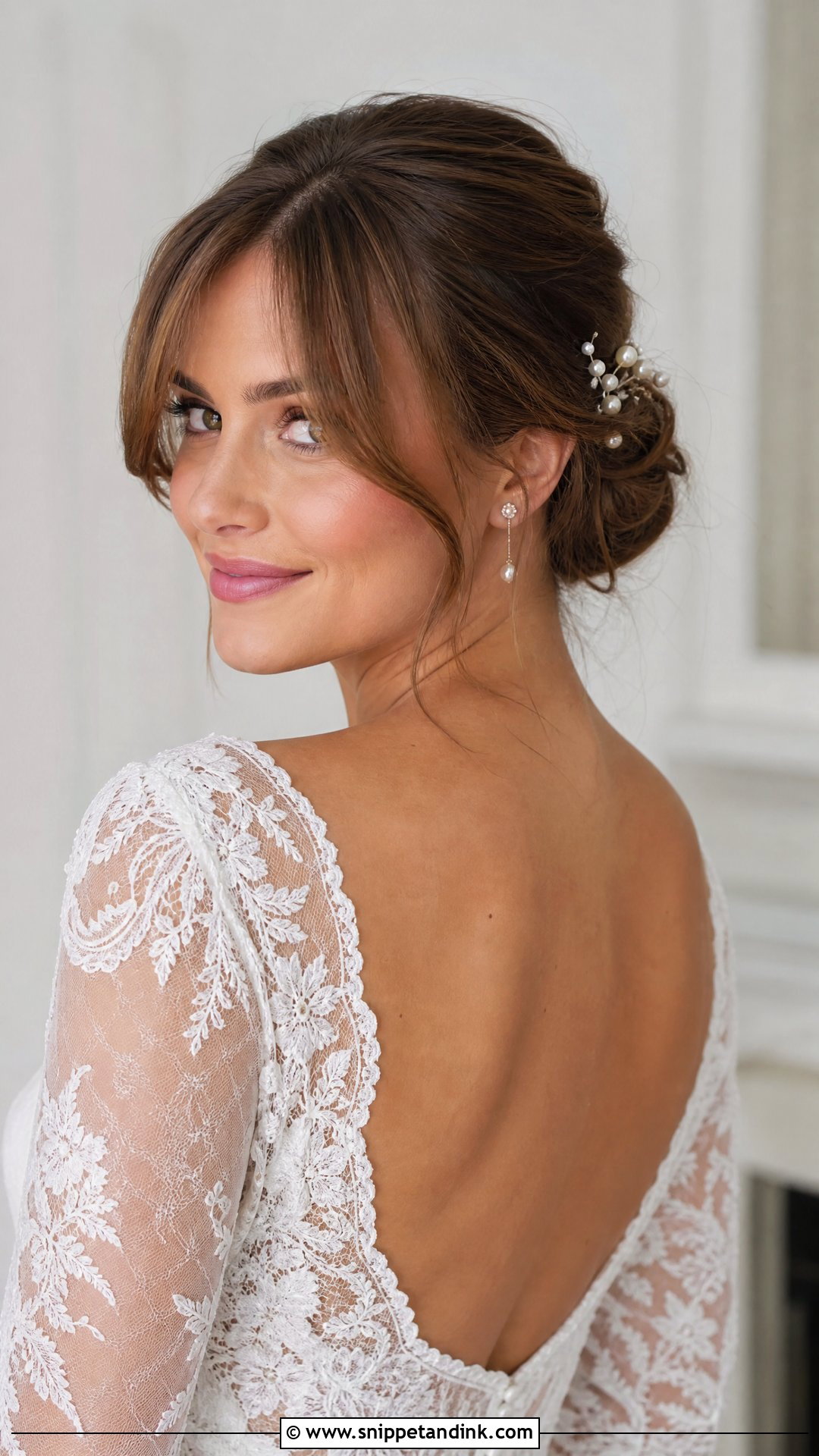 Wedding Updo With Curtain Bangs - Snippet and Ink - 20 Wedding Hairstyle Bangs