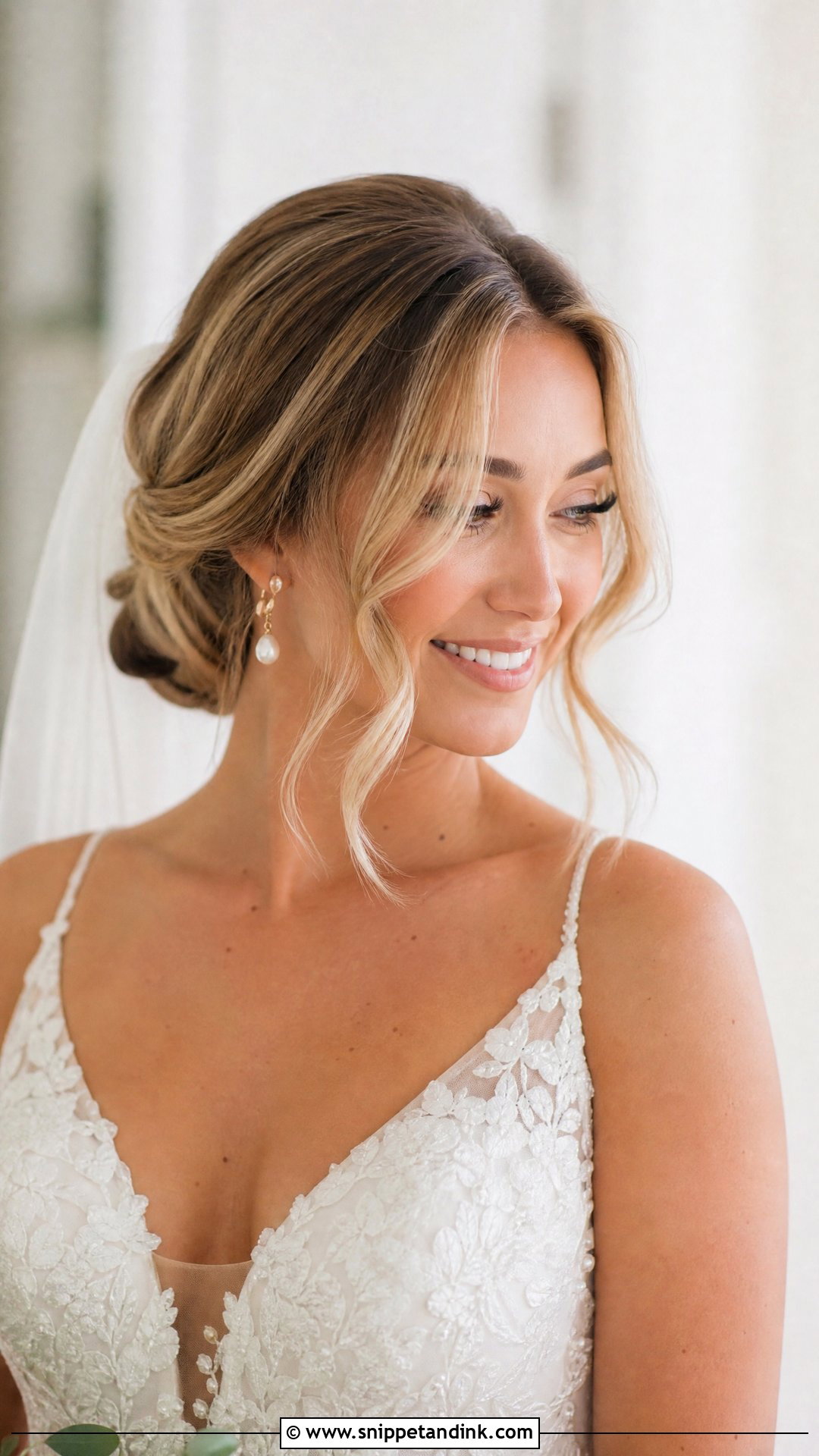 Wedding Updo With Curtain Bangs - Snippet and Ink - 20 Wedding Hairstyles for Big Foreheads
