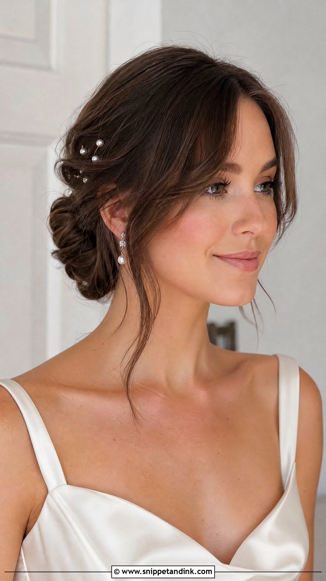 Wedding Updo With Curtain Bangs - Snippet and Ink - 15 Bang Wedding Hairstyles