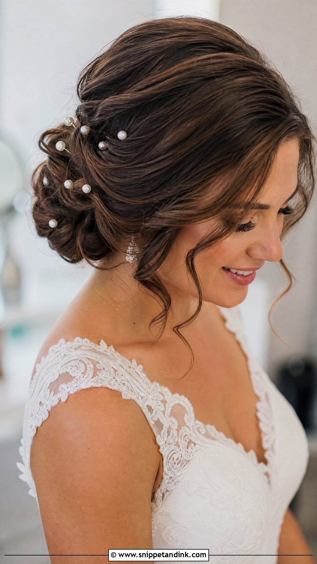 Wedding Updo With Pearl Pins - Snippet and Ink - 20 Wedding Up Hairstyles
