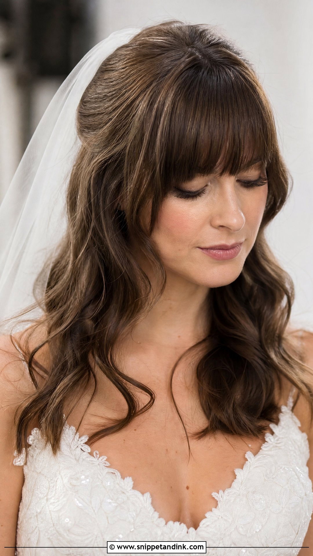 Wedding Veil Hair With Fringe - Snippet and Ink - 20 Wedding Hair Fringe Ideas
