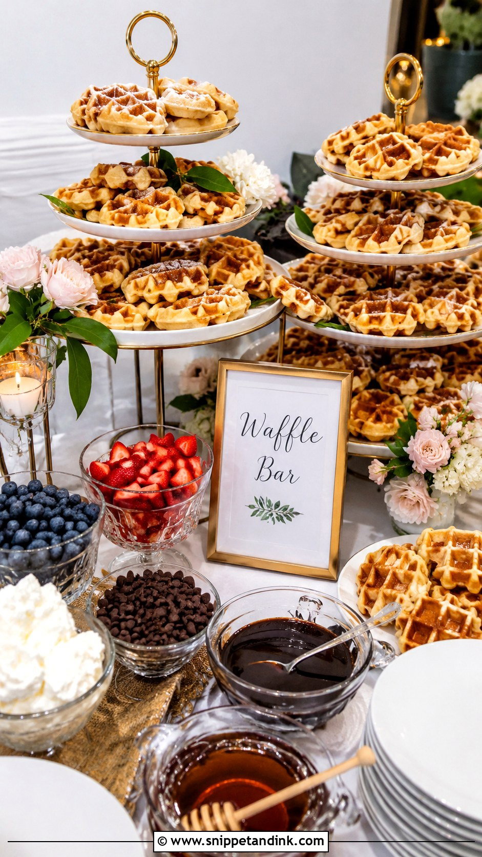 Wedding Waffle Bar - Snippet and Ink - 25 Wedding Cake Replacement Ideas