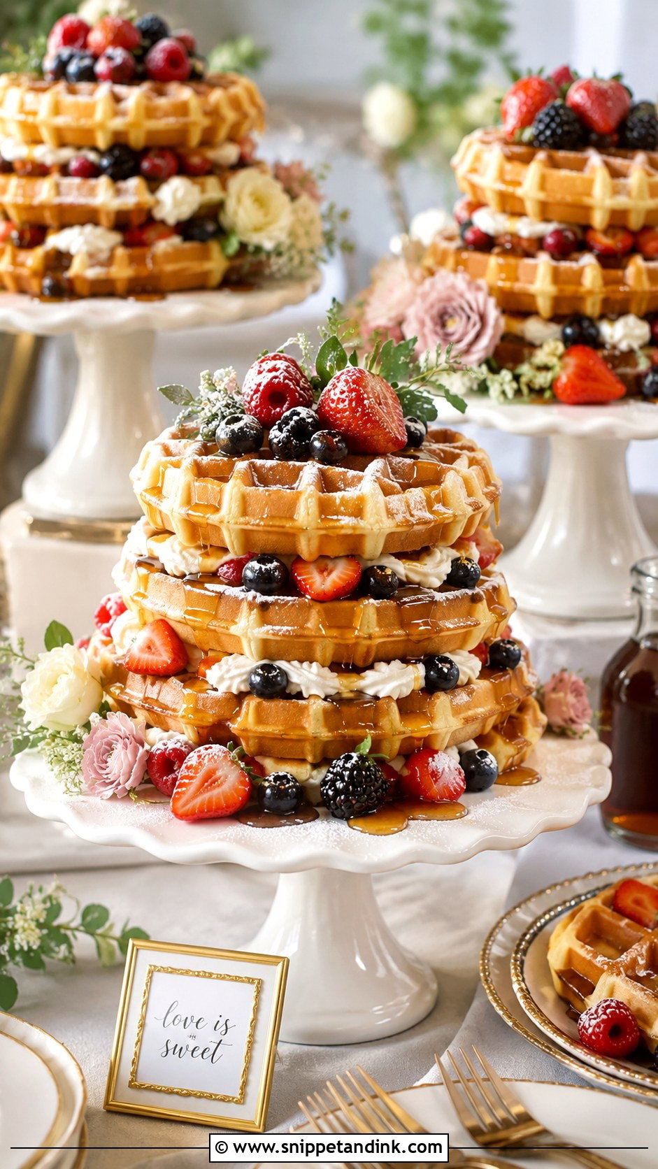 Wedding Waffle Stack - Snippet and Ink - 20 Instead of Wedding Cake Ideas