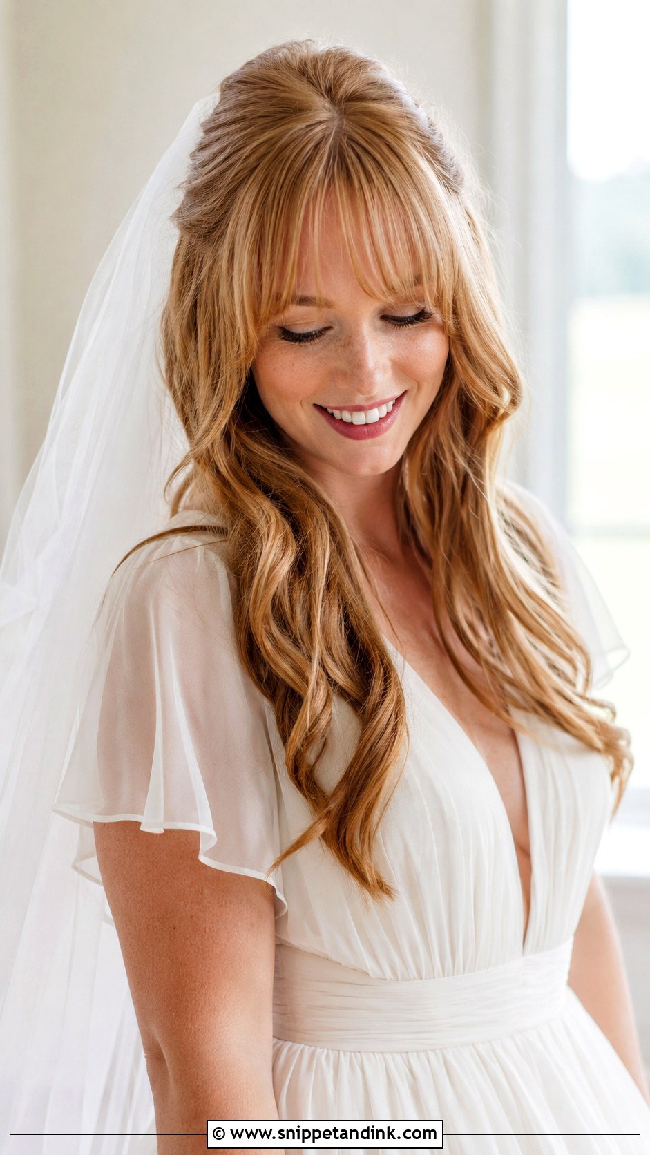 Wedding Waves With Bangs - Snippet and Ink - 15 Wedding Hair Styles with Bangs