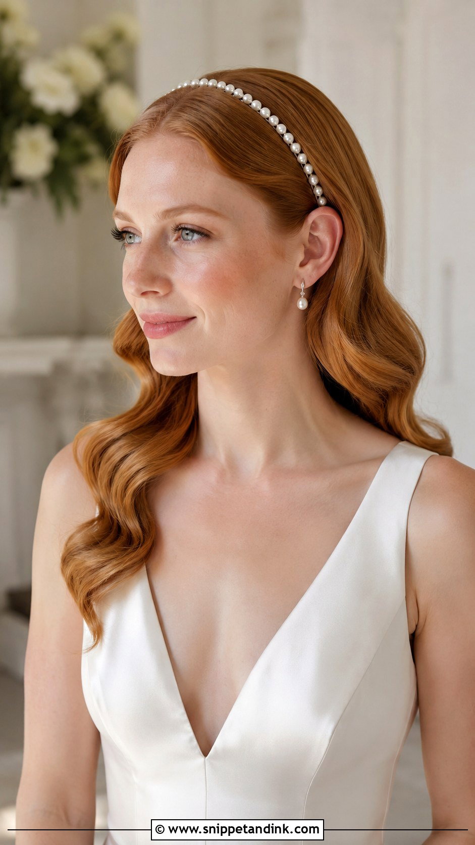 Wedding Waves With Pearl Headband - Snippet and Ink - 15 Wedding Hair with Accessories