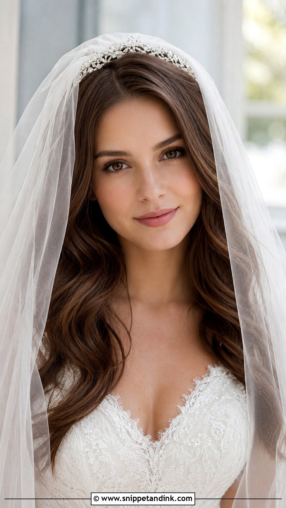 Wedding Waves With Veil - Snippet and Ink - 25 Wedding Hair Waves