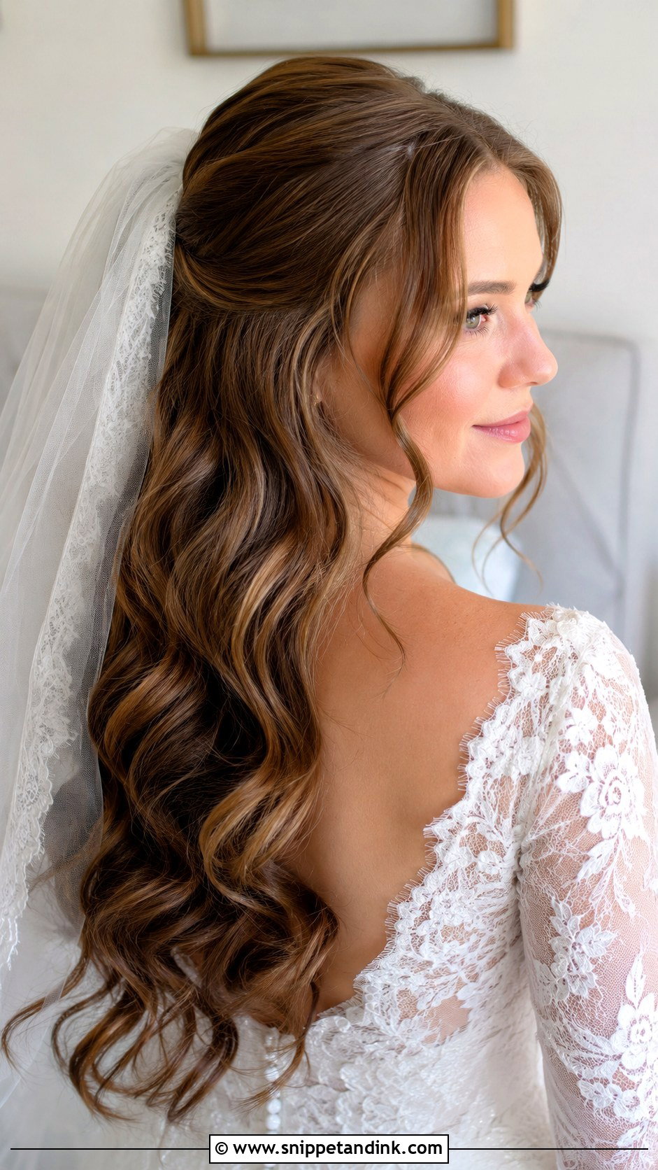 Wedding Waves With Veil - Snippet and Ink - 15 Romantic Waves Wedding Hair