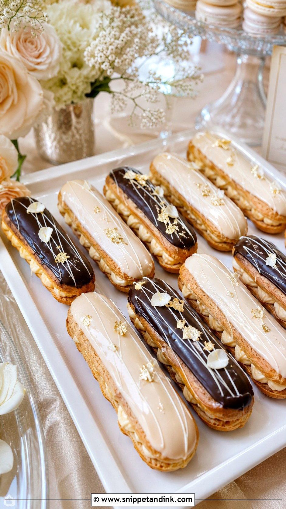 Wedding clairs - Snippet and Ink - 20 Wedding Themed Desserts