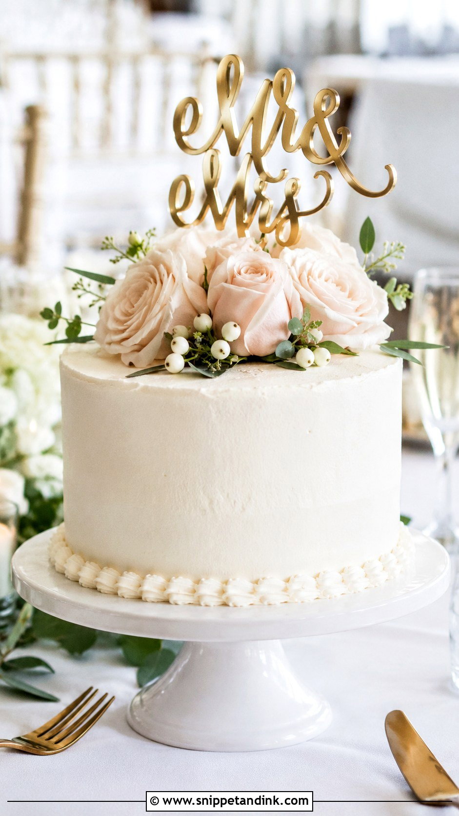 Wegmans Gold Topper Wedding Cake - Snippet and Ink - 30 Wegmans Wedding Cake Ideas