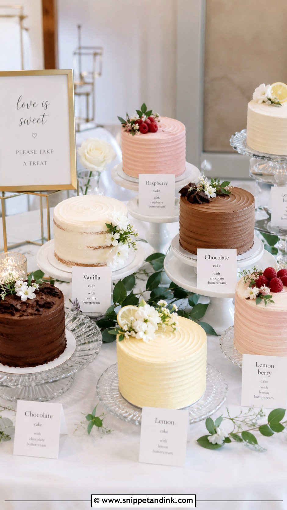 Wegmans Mini Cake Wedding Table - Snippet and Ink - 30 Wegmans Wedding Cake Ideas