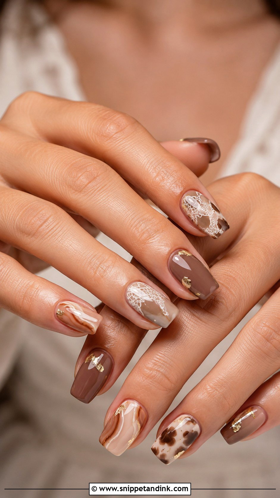 Western Bridal Brown Nails - Snippet and Ink - 20 Western Bridal Nails