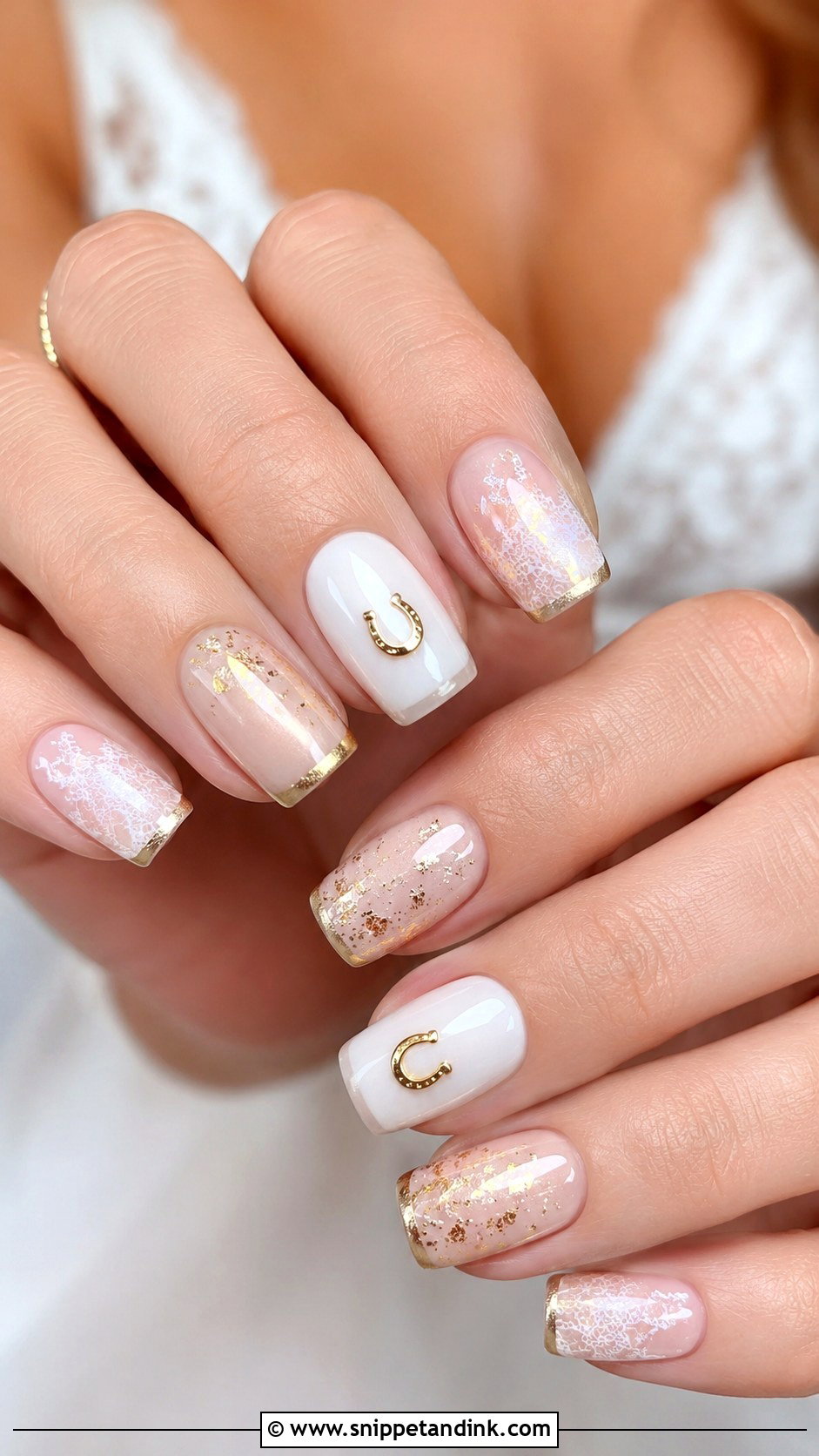 Western Bridal Gold Nails - Snippet and Ink - 20 Western Bridal Nails