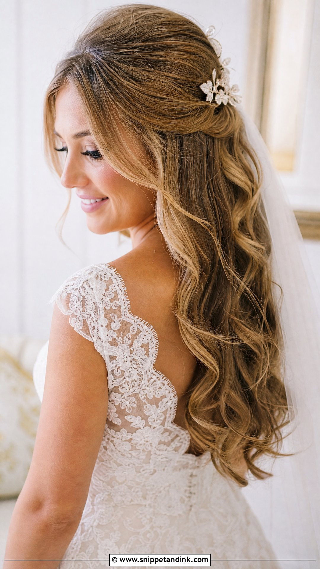 Western Bridal Half Up Half Down Hair - Snippet and Ink - 20 Western Bridal Hairstyles