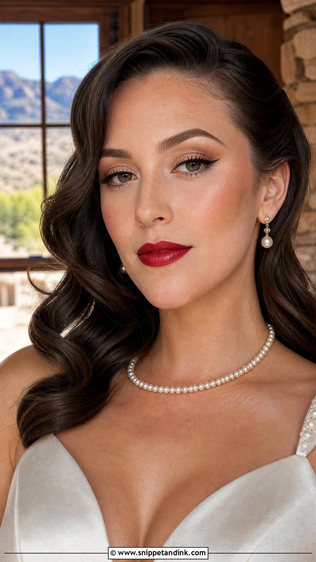 Western Bridal Makeup With Red Lip - Snippet and Ink - 20 Western Bridal Makeup Ideas