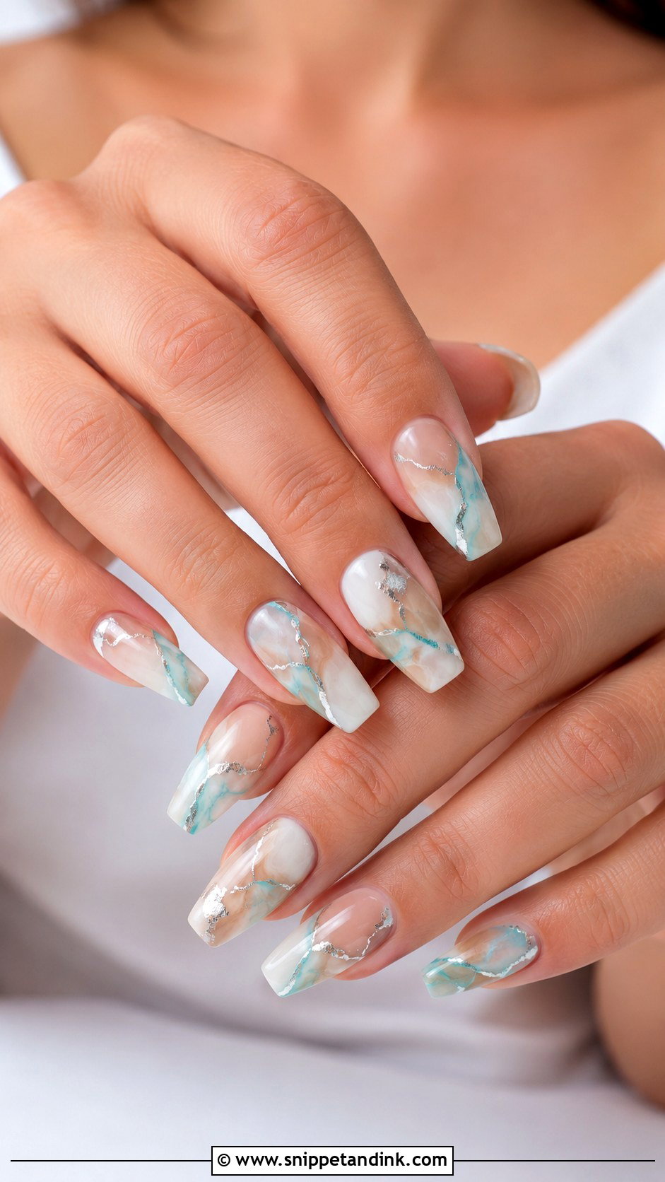 Western Marble Wedding Nails - Snippet and Ink - 20 Western Wedding Nails for Bride