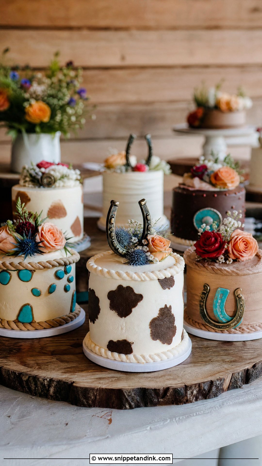 Western Mini Wedding Cakes - Snippet and Ink - 20 Western Wedding Cake Ideas