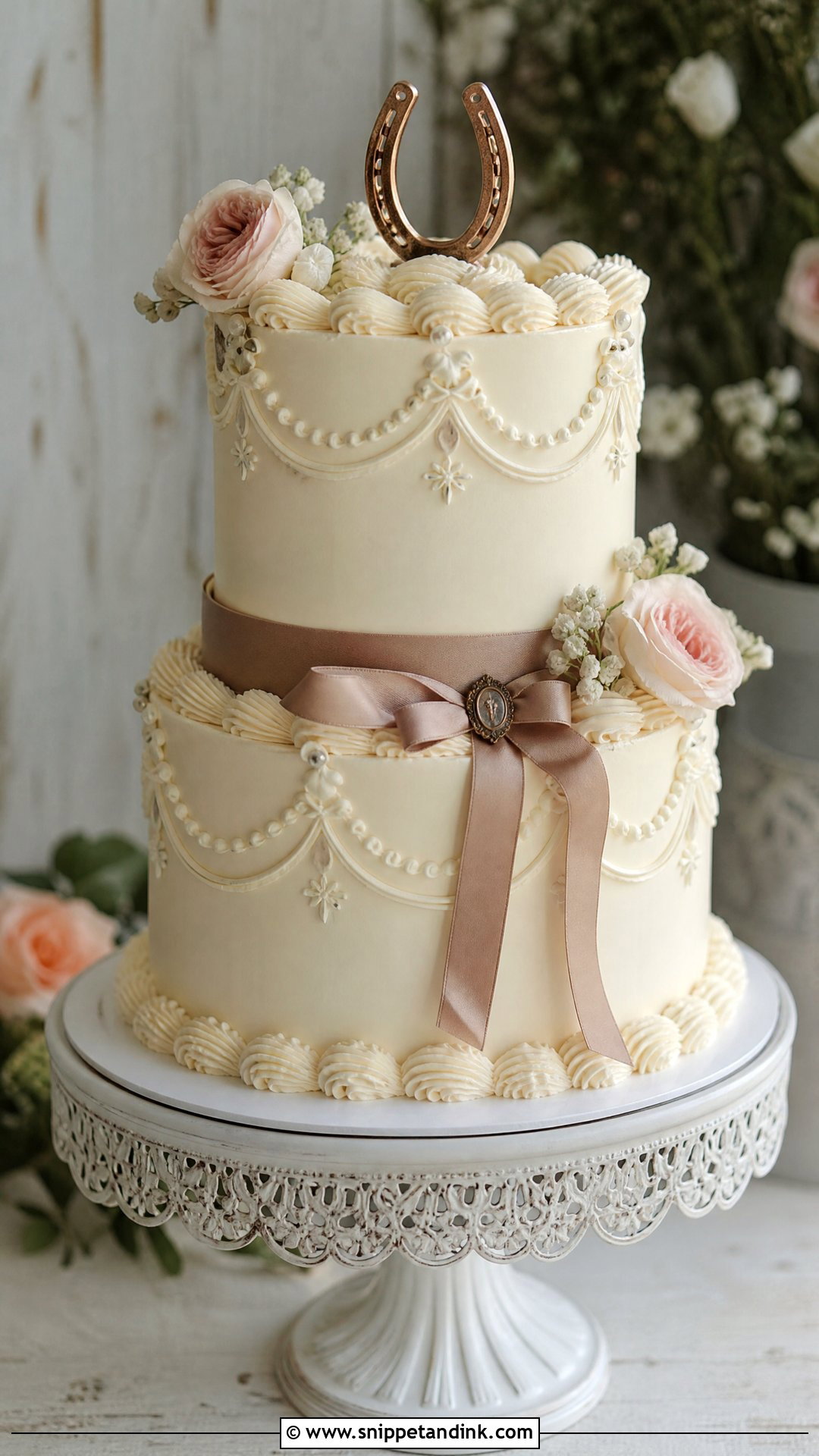 Western Vintage Wedding Cake - Snippet and Ink - 20 Western Wedding Cake Ideas