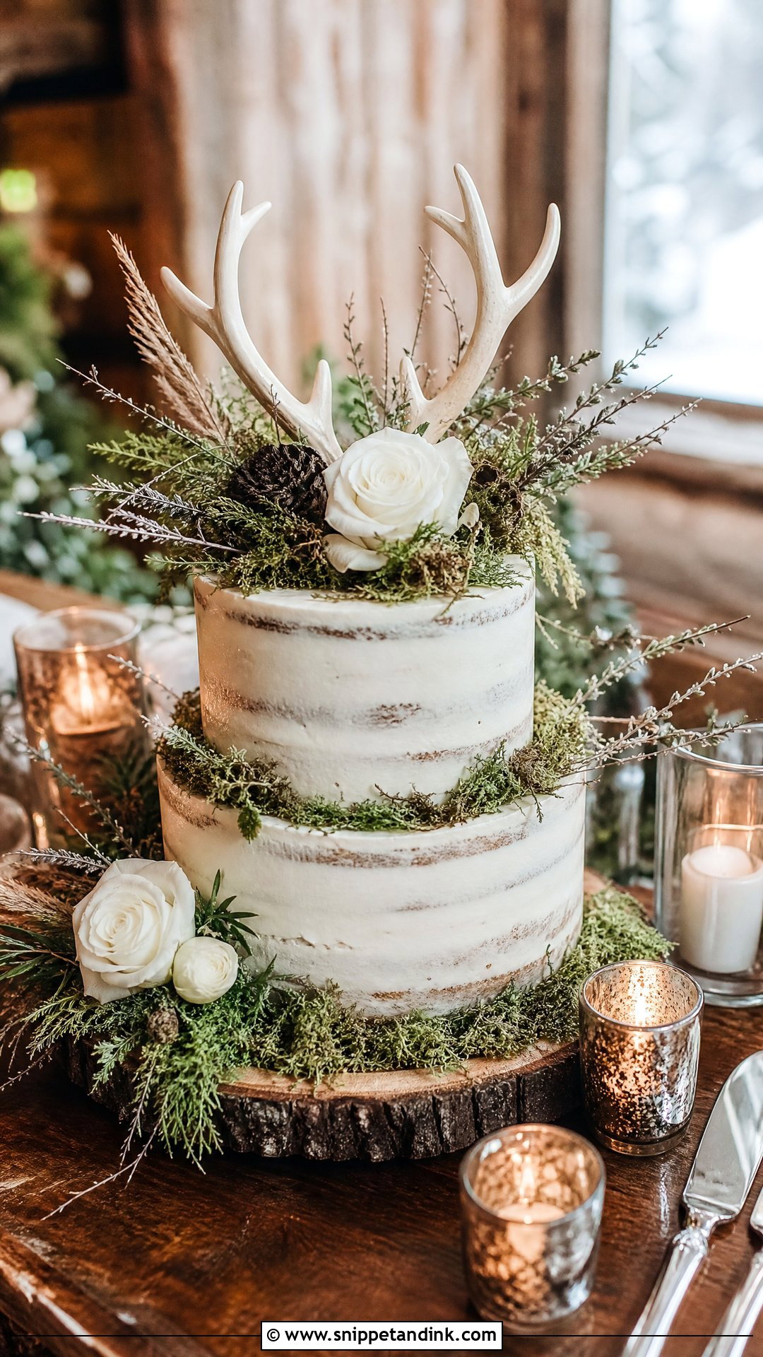 Western Wedding Cake With Antlers - Snippet and Ink - 30 Western Cake Ideas for Wedding