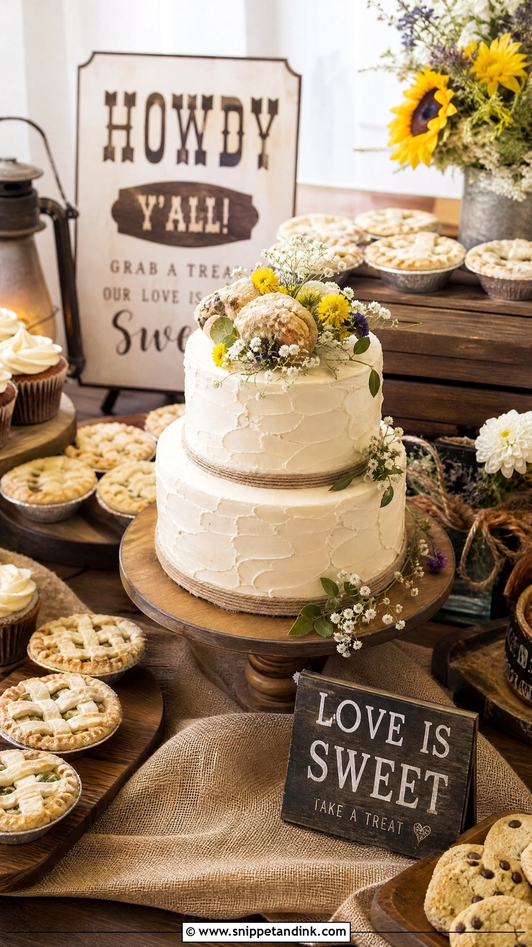 Western Wedding Cake With Dessert Table - Snippet and Ink - 30 Western Cake Ideas for Wedding