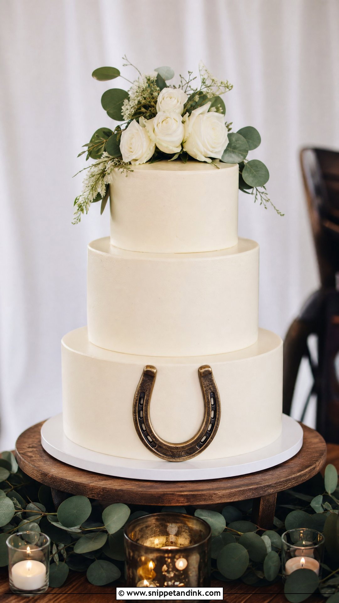 Western Wedding Cake With Horseshoe - Snippet and Ink - 30 Western Cake Ideas for Wedding