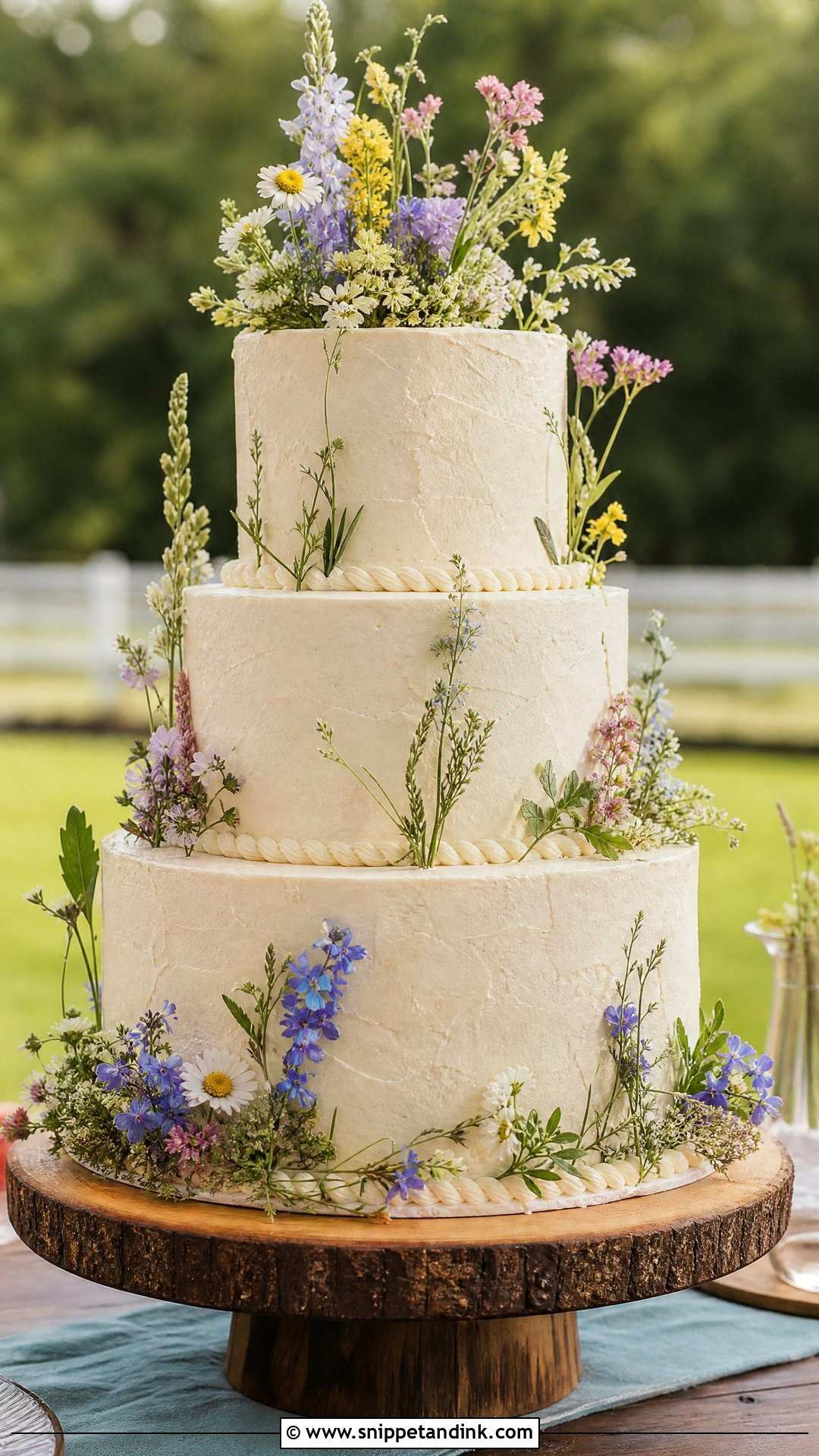 Western Wildflower Wedding Cake - Snippet and Ink - 20 Western Wedding Cake Ideas