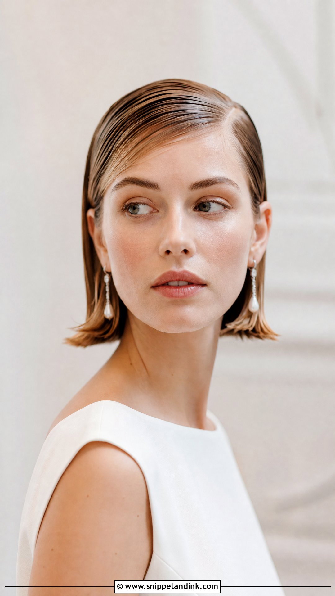 Wet Look Bob for Bride - Snippet and Ink - 20 Short Hairstyle for Bride Ideas