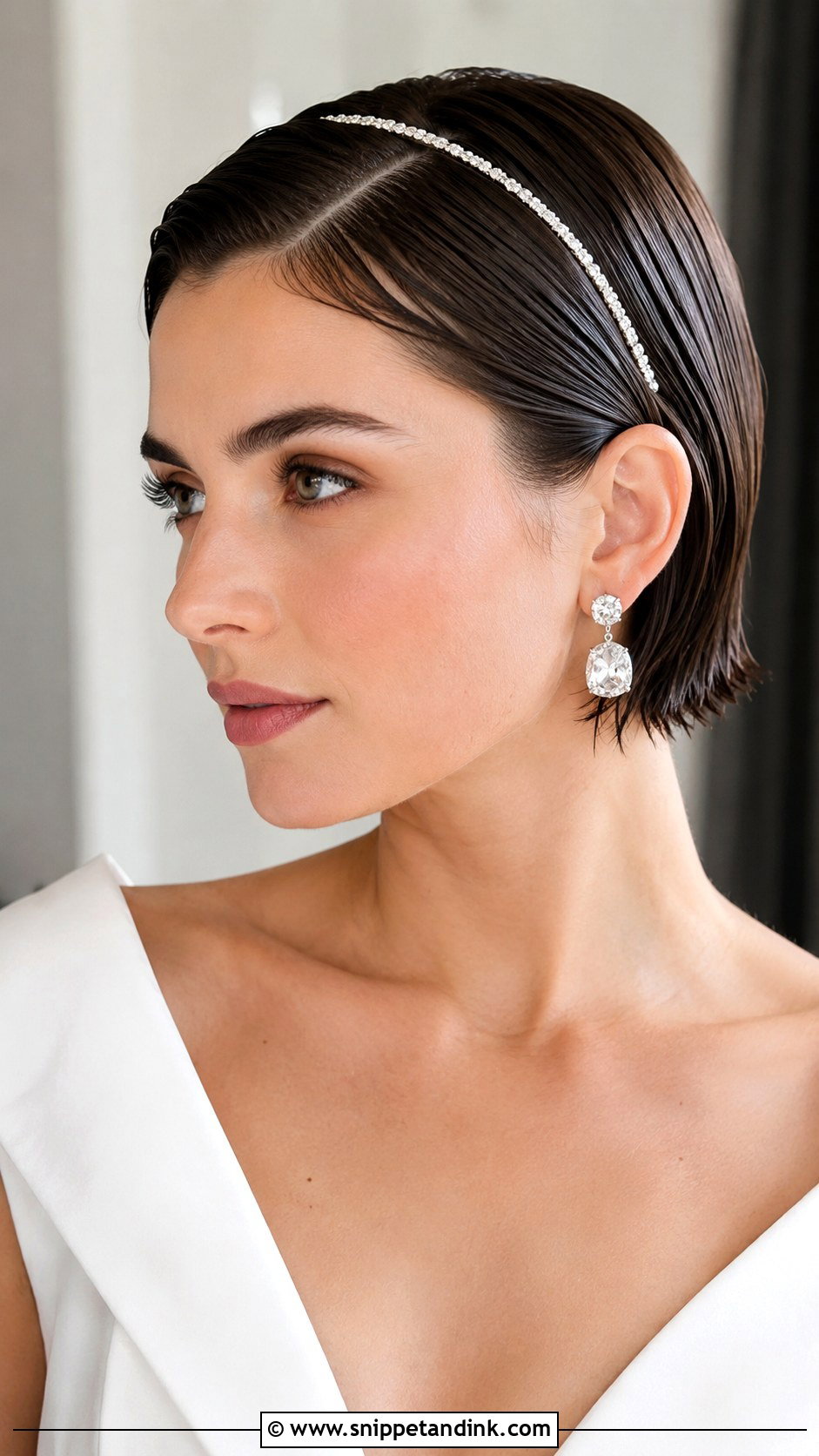 Wet Look Cropped Cut - Snippet and Ink - 25 Short Wedding Hairstyle Ideas