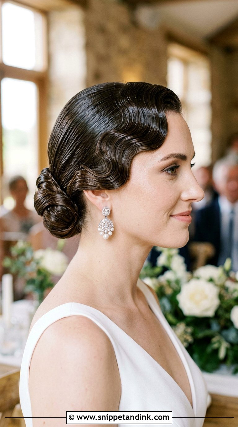 Wet Look Low Bun - Snippet and Ink - 20 Bride Low Bun Hairstyles