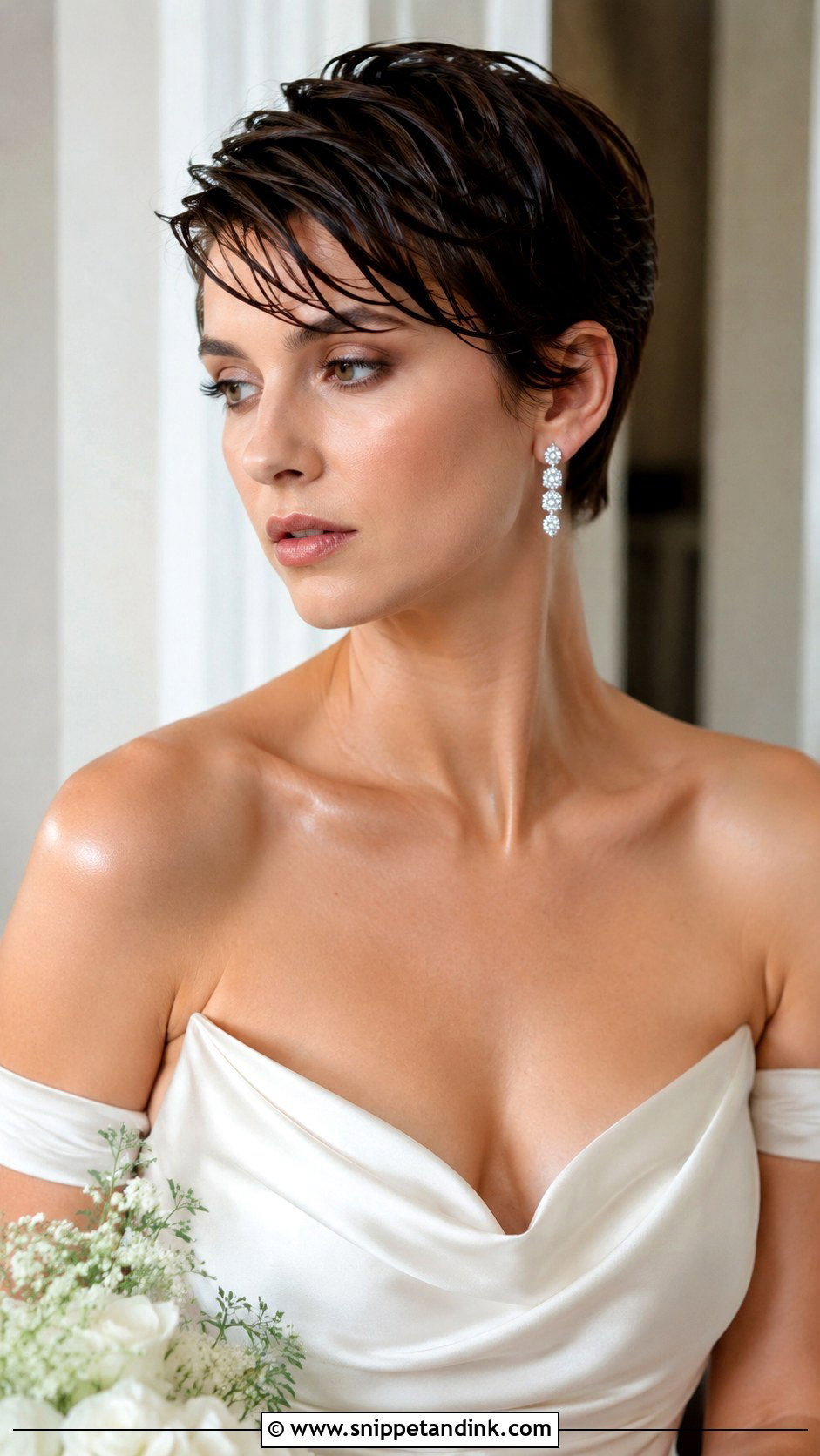 Wet Look Pixie - Snippet and Ink - 25 Bride Short Hairstyles