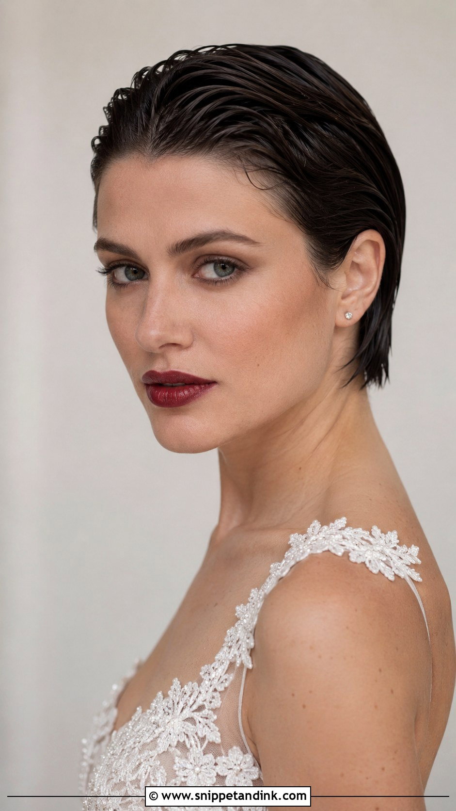 Wet Look Pixie Cut - Snippet and Ink - 20 Pixie Cut Wedding Hairstyles