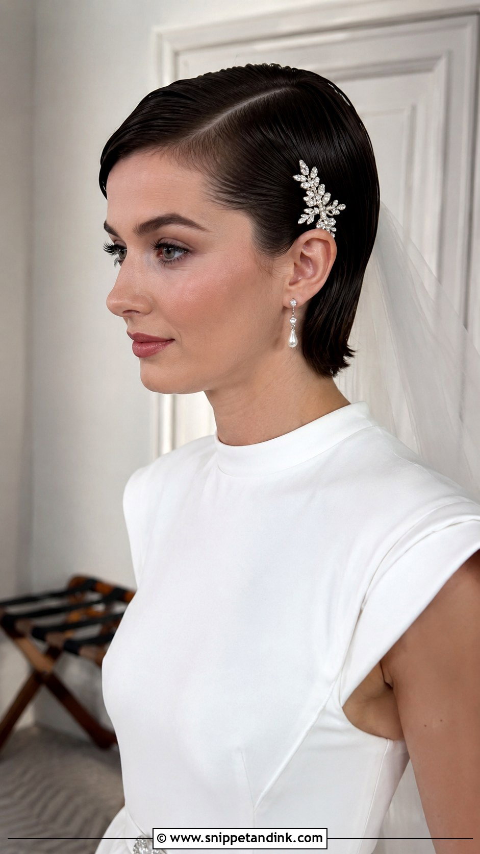 Wet Look Short Hair - Snippet and Ink - 25 Wedding Hair Ideas for Short Hair