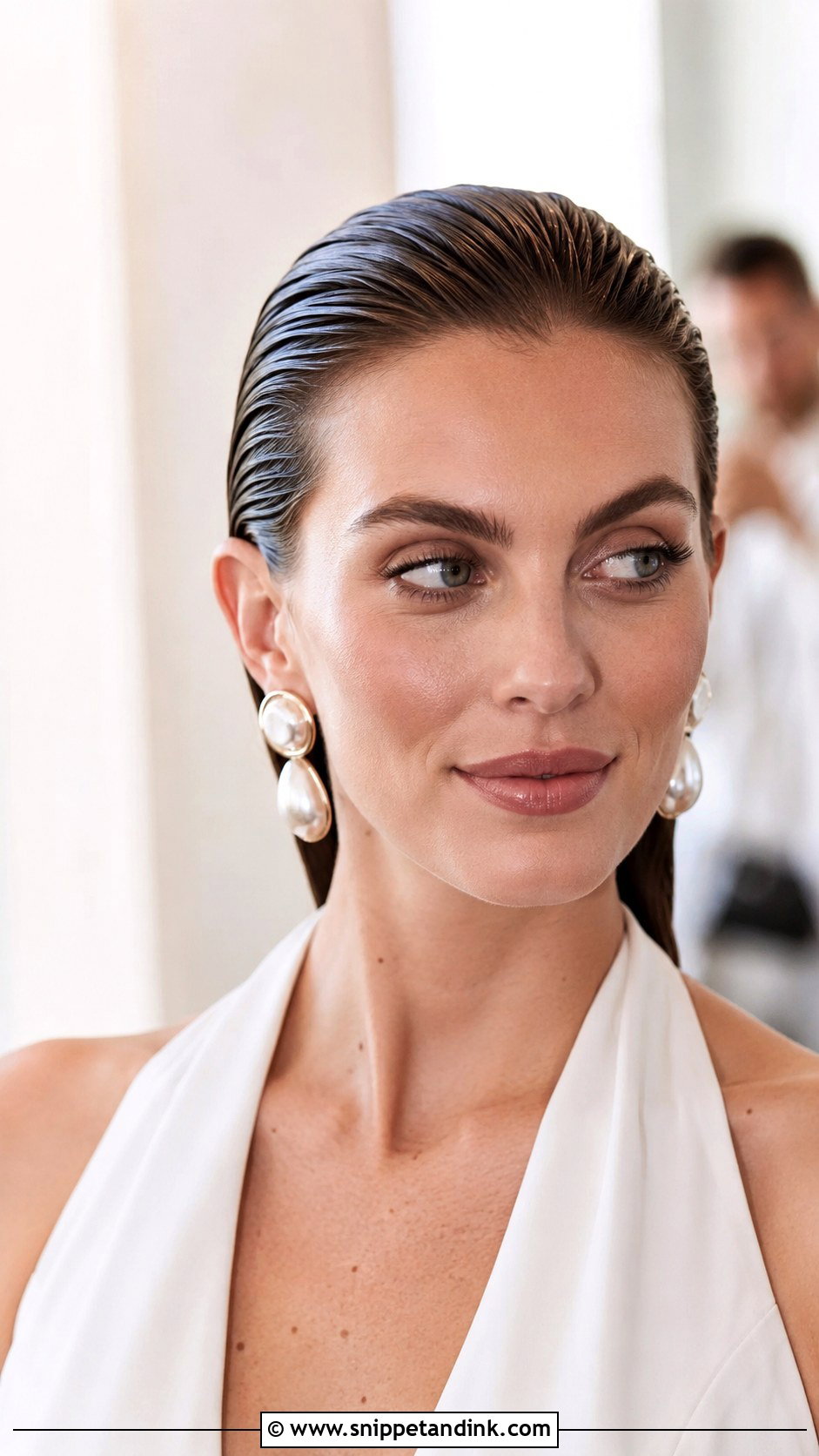 Wet Look Slicked Back Bridal Hair - Snippet and Ink - 20 Slick Back Wedding Hairstyles
