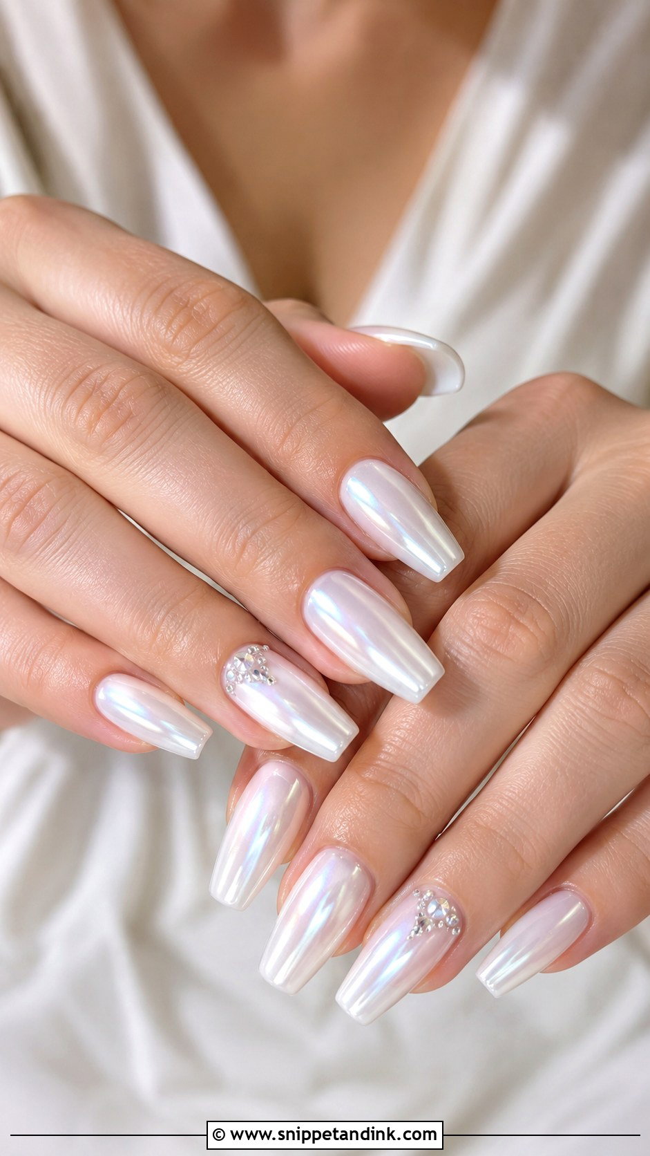 White 3D Flower Wedding Nails - Snippet and Ink - 20 White Nails for Wedding