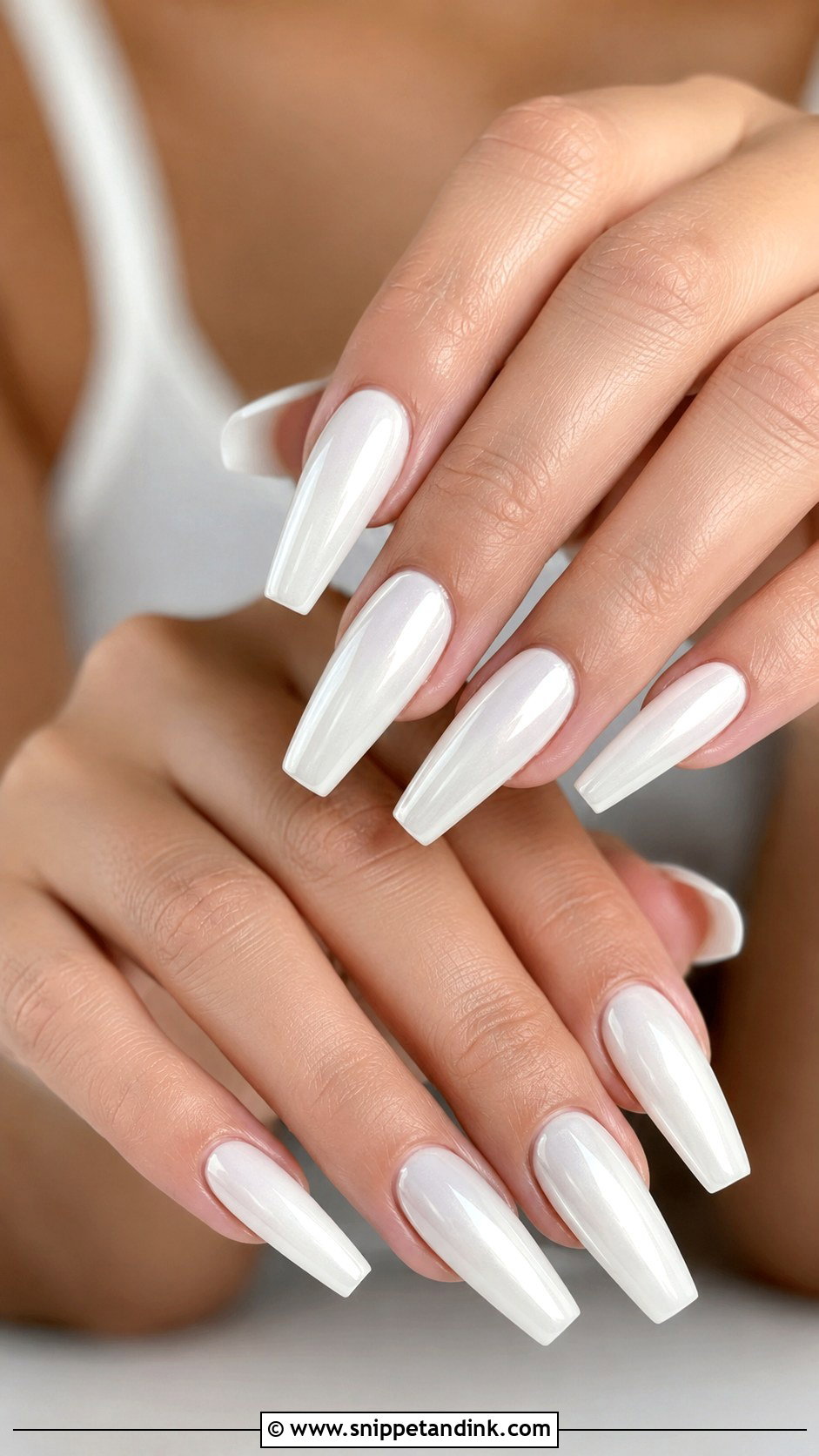 White Acrylic Wedding Nails - Snippet and Ink - 30 White Wedding Nails