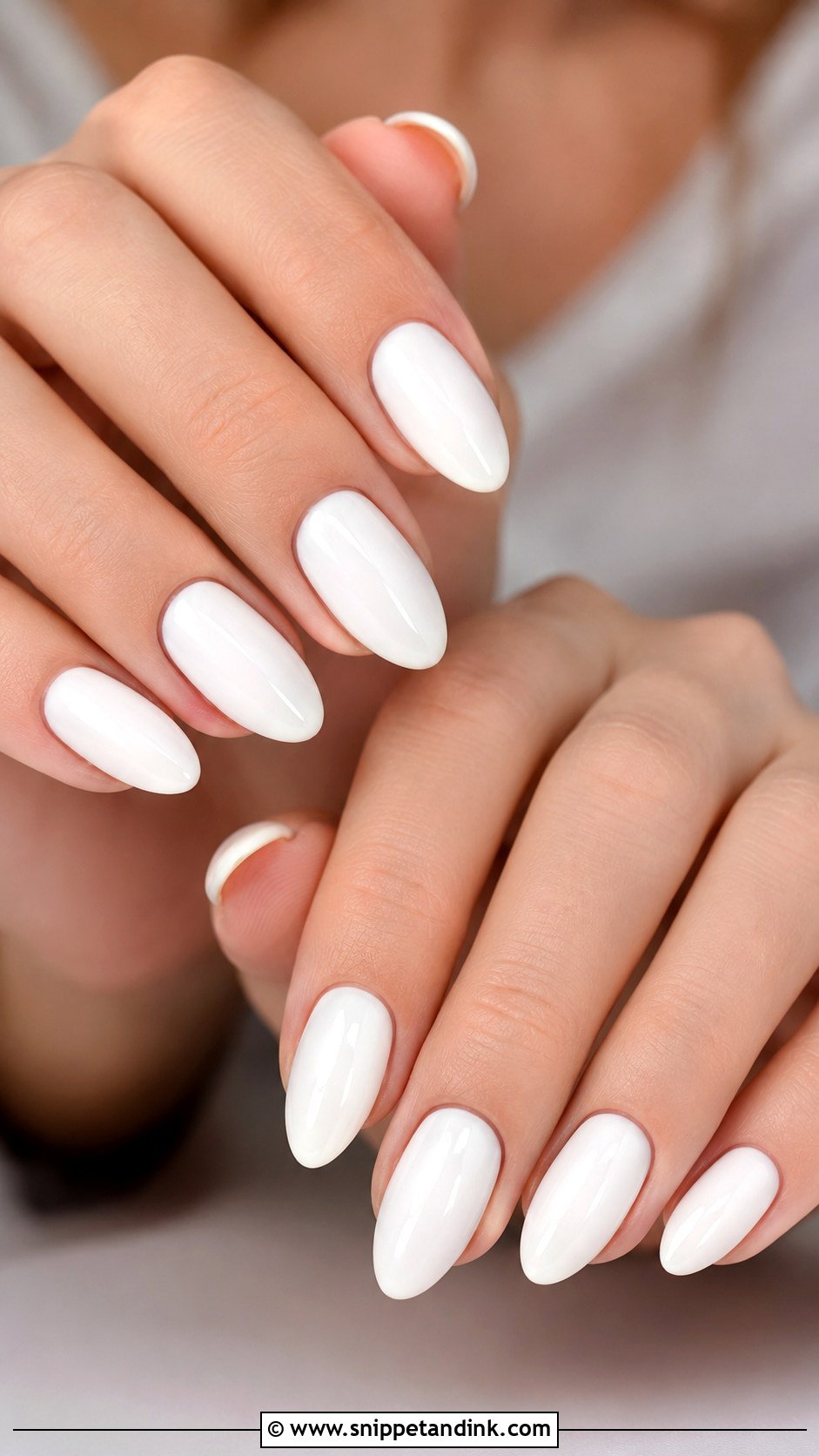 White Almond Bridal Nails - Snippet and Ink - 20 White Nails for the Bride Wedding