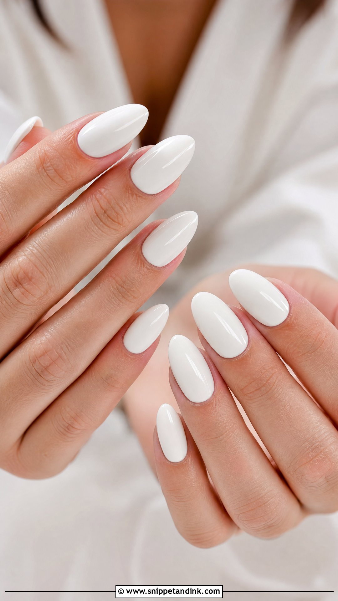 White Almond Bridal Nails - Snippet and Ink - 25 White Bridal Nails