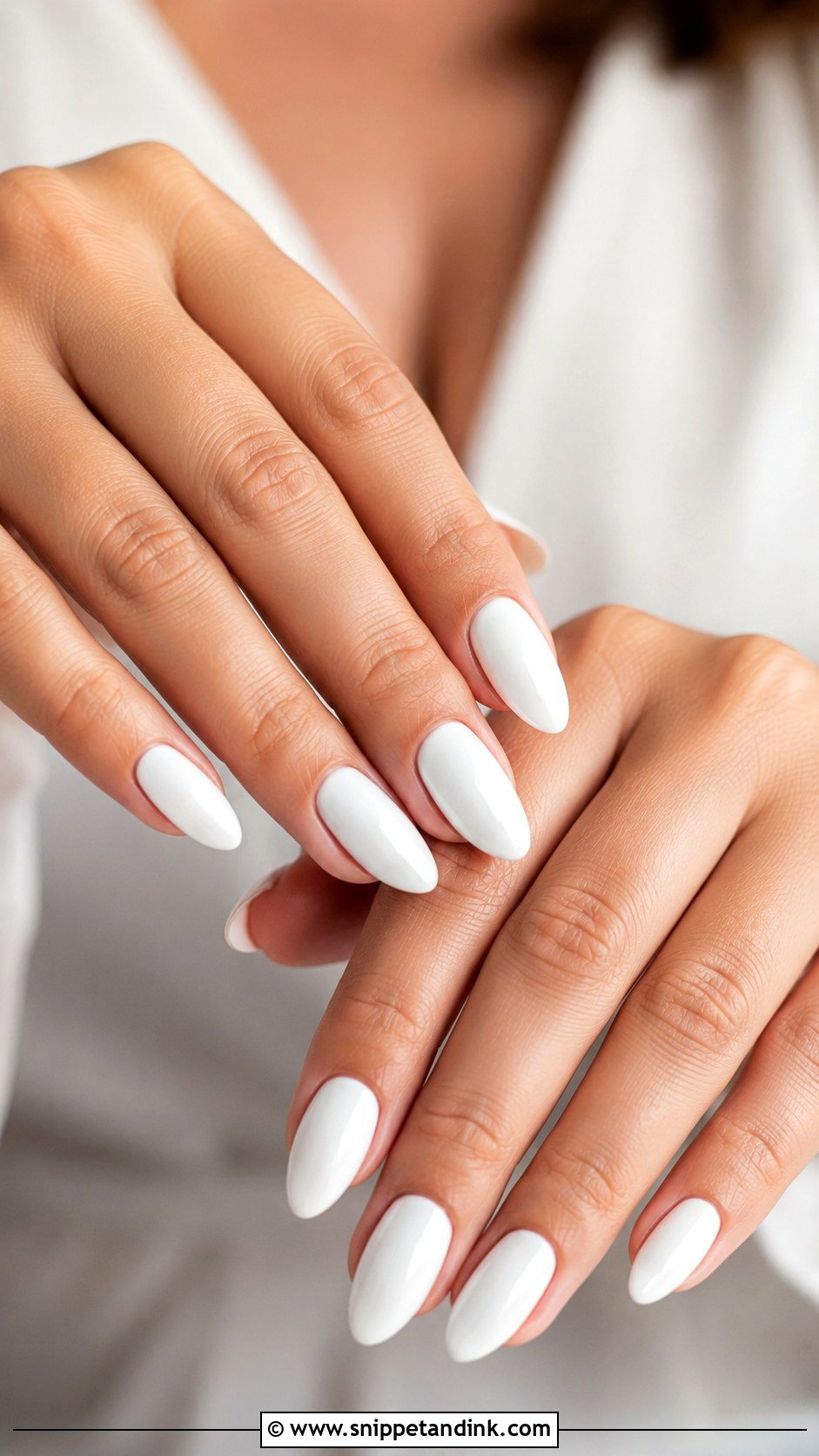 White Almond Bridal Nails - Snippet and Ink - 20 White Bridal Wedding Nails