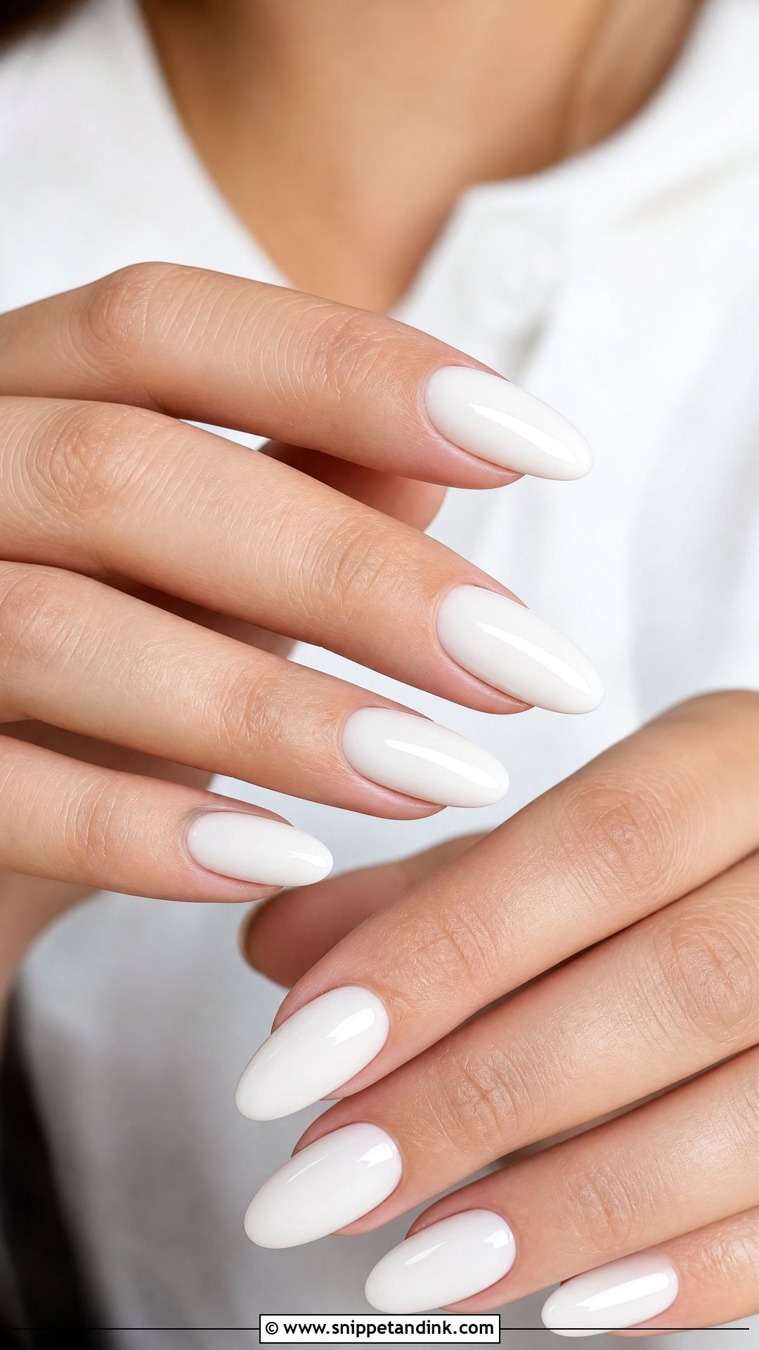 White Almond Gel Wedding Nails - Snippet and Ink - 20 Classy Gel Wedding Nails for Bride