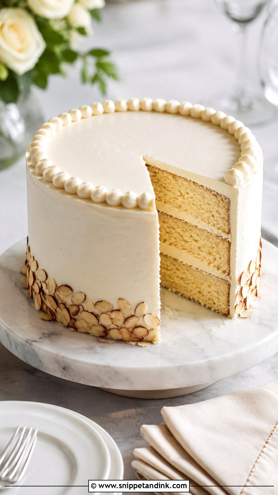 White Almond Wedding Cake With Almond Buttercream - Snippet and Ink - 25 White Almond Wedding Cake Recipe From Scratch