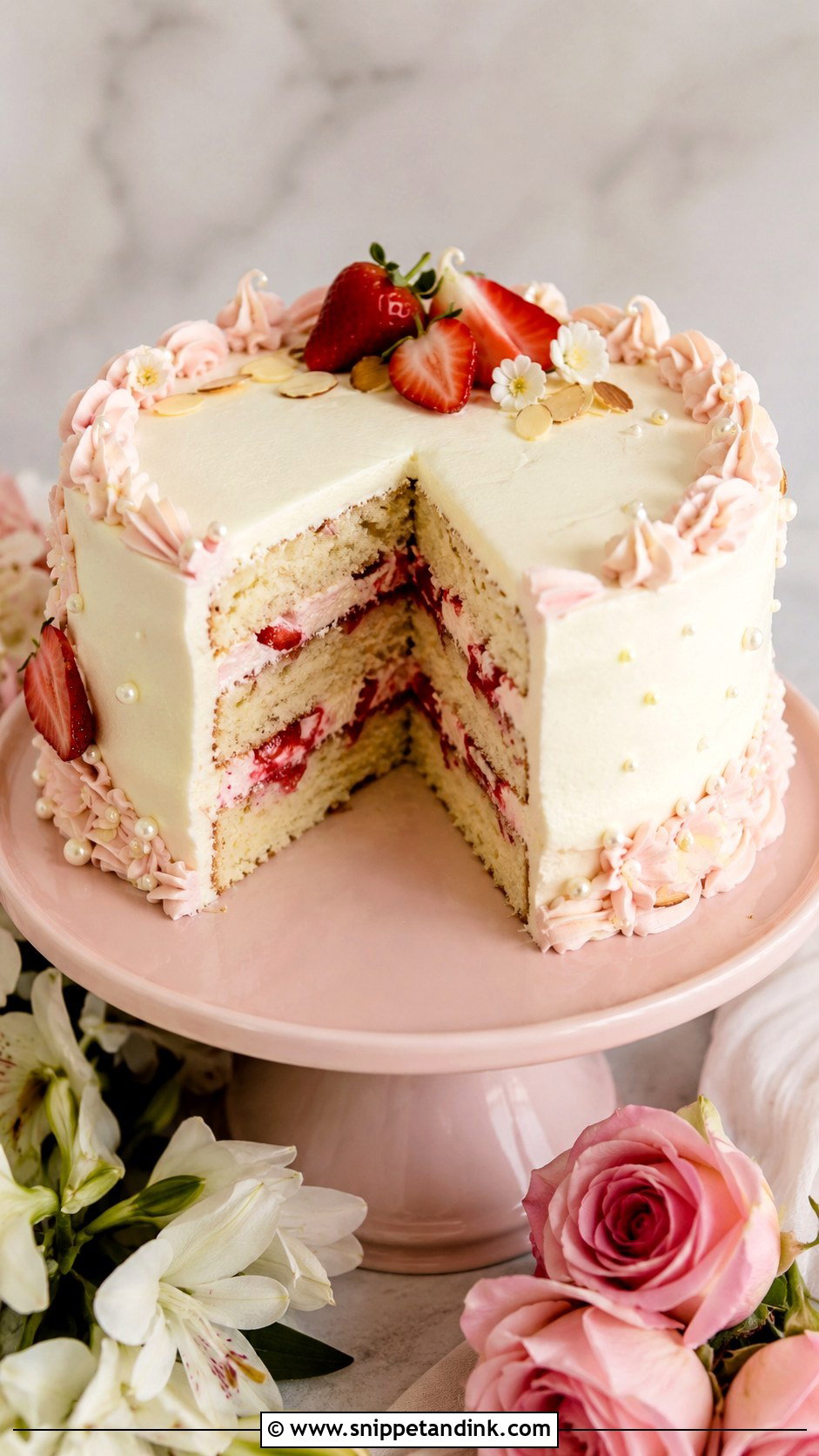 White Almond Wedding Cake With Strawberry Filling - Snippet and Ink - 25 White Almond Wedding Cake Recipe From Scratch