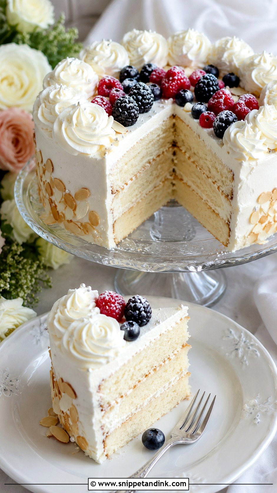 White Almond Wedding Cake With Whipped Frosting - Snippet and Ink - 25 White Almond Wedding Cake Recipe From Scratch