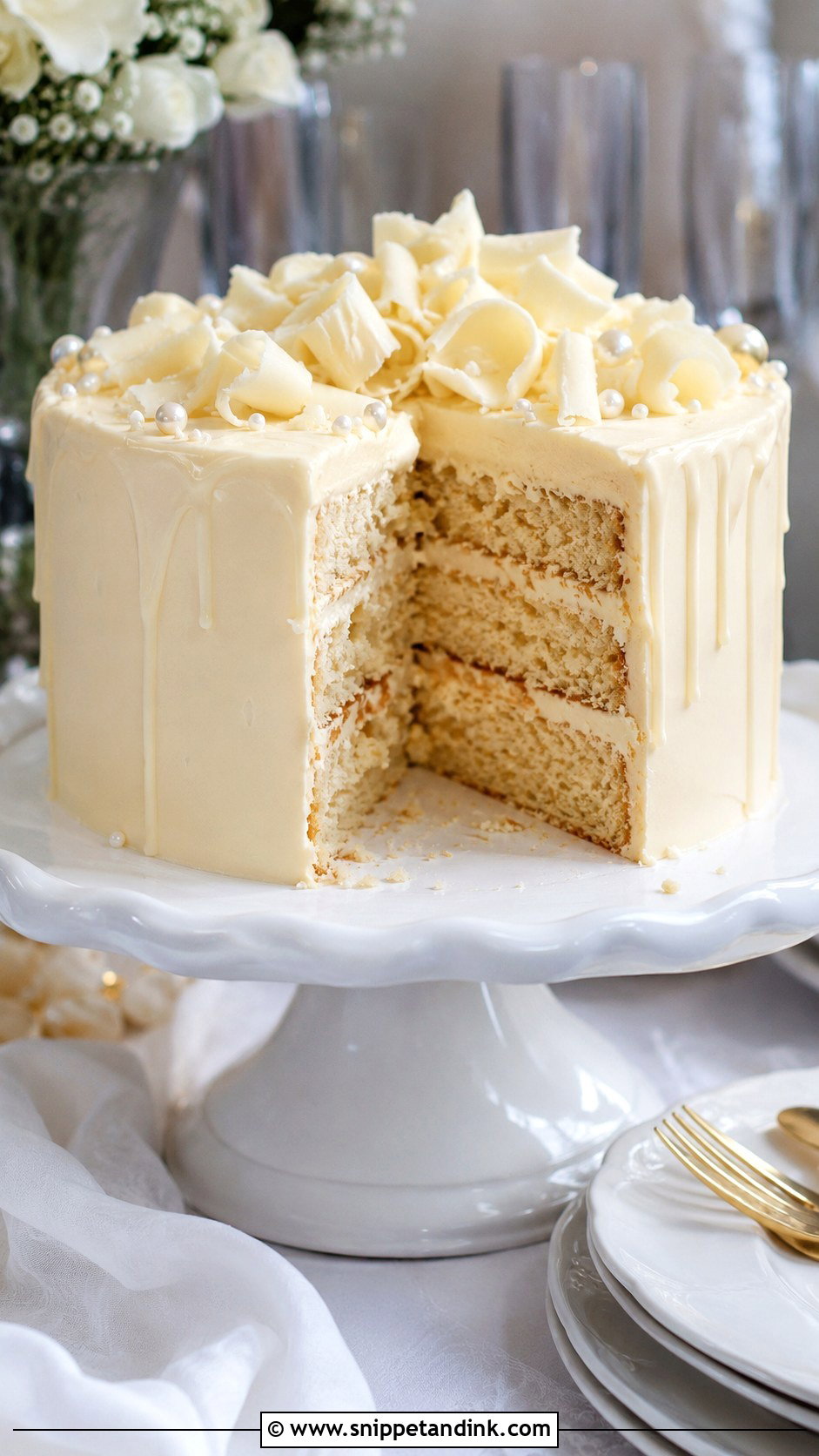 White Almond Wedding Cake With White Chocolate Ganache - Snippet and Ink - 25 White Almond Wedding Cake Recipe From Scratch
