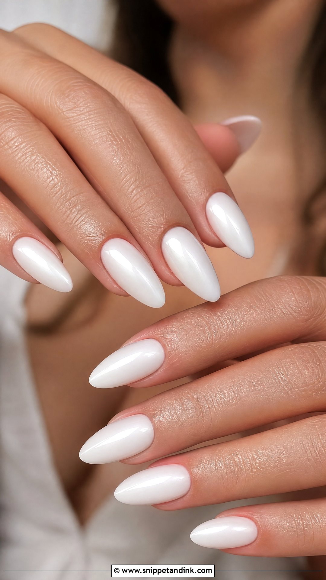 White Almond Wedding Nails - Snippet and Ink - 25 White Wedding Nails for Bride