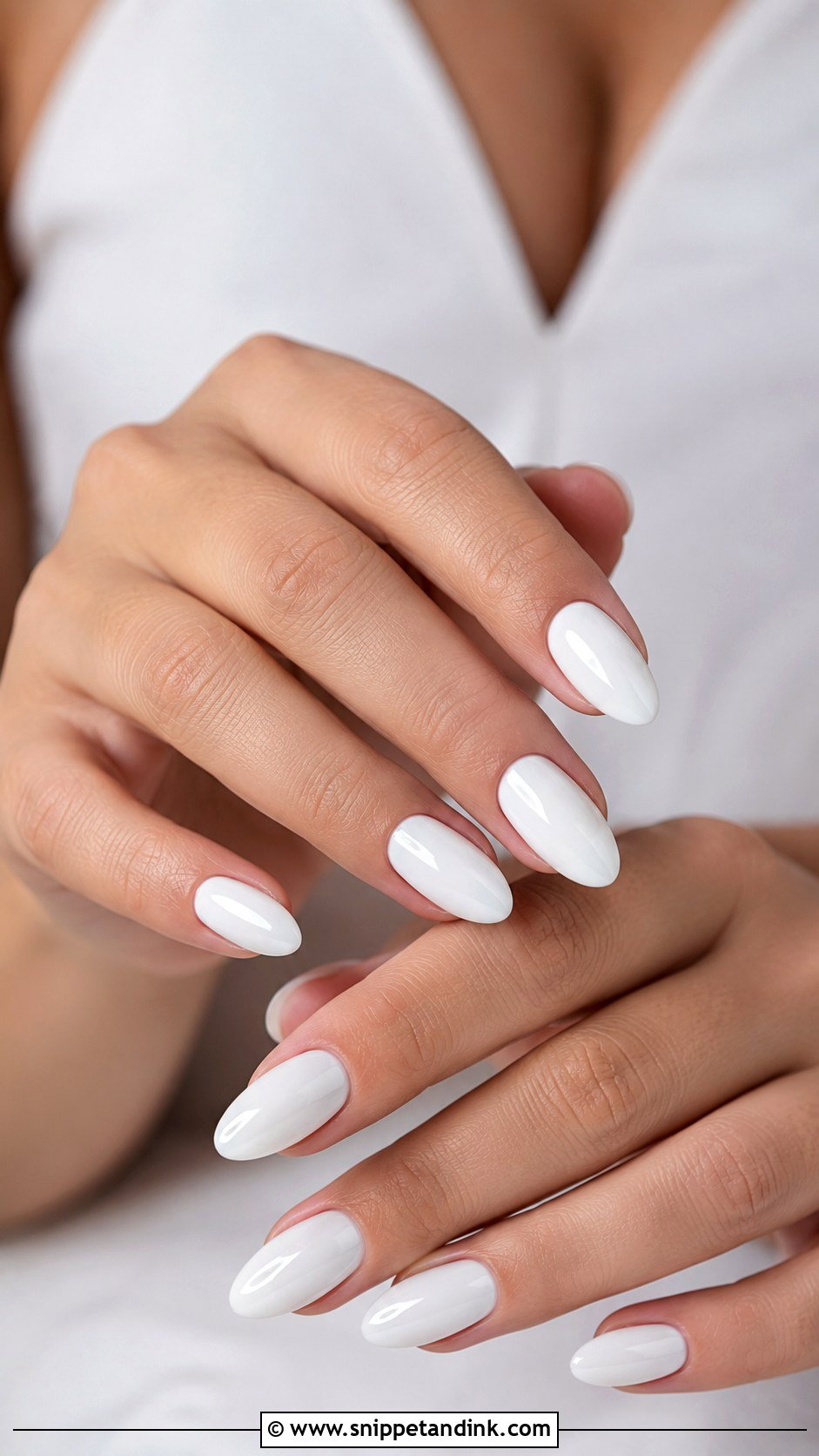 White Almond Wedding Nails - Snippet and Ink - 30 White Wedding Nails