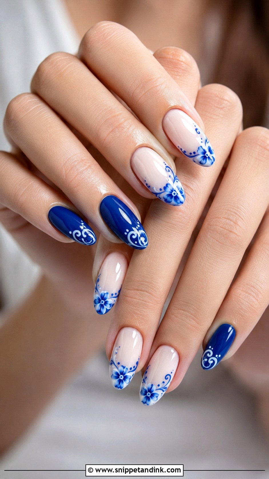 White And Blue Mexican Wedding Nails - Snippet and Ink - 20 Mexican Wedding Nails
